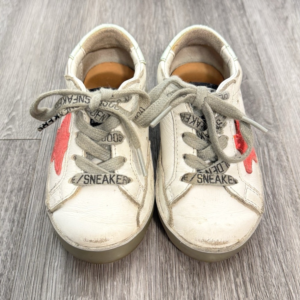 Golden Goose Girls Pink Superstar Low-Top Sneakers Size 22 White Green Logo - Picture 3 of 16